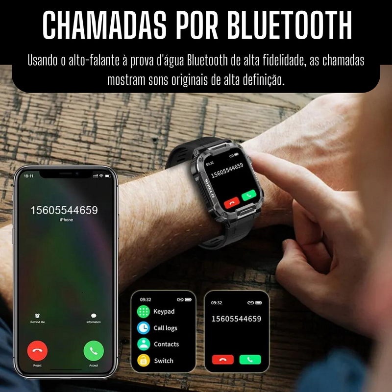 Relógio Smart Watch Masculino Militar MELANDA Bluetooth