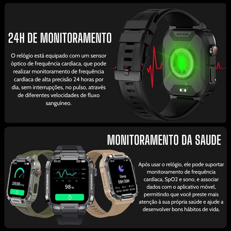 Relógio Smart Watch Masculino Militar MELANDA Bluetooth